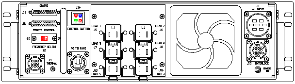 ETI0001-1403 Rugged COTS UPS and PDU Standard Rear Panel Layout