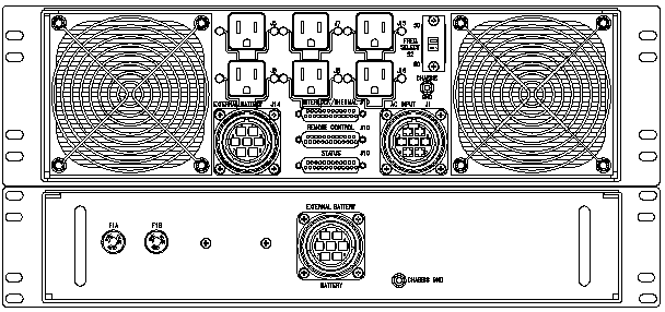P/N: ETI0001-1439 Rugged MilSpec UPS and PDU Standard Rear 